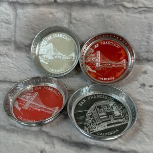 VTG Lot 4 San Francisco California Metal Coasters Golden Gate Bridge Trolley Car